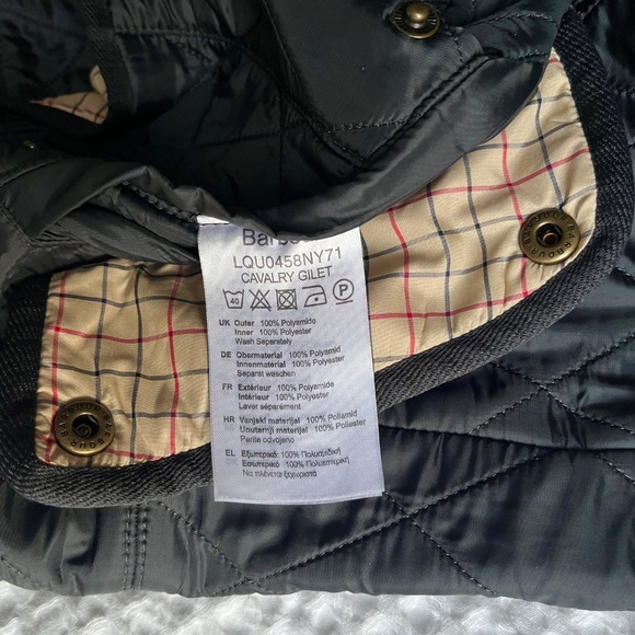 Barbour Cavalry Fleece-Lined Deep Navy Quilted Vest Gilet - Picture 8 of 8